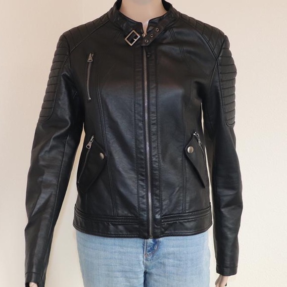 Back leather jacket!! Size L - Picture 3 of 8